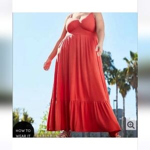 Torrid Orange, Super Soft Maxi Dress, size 1